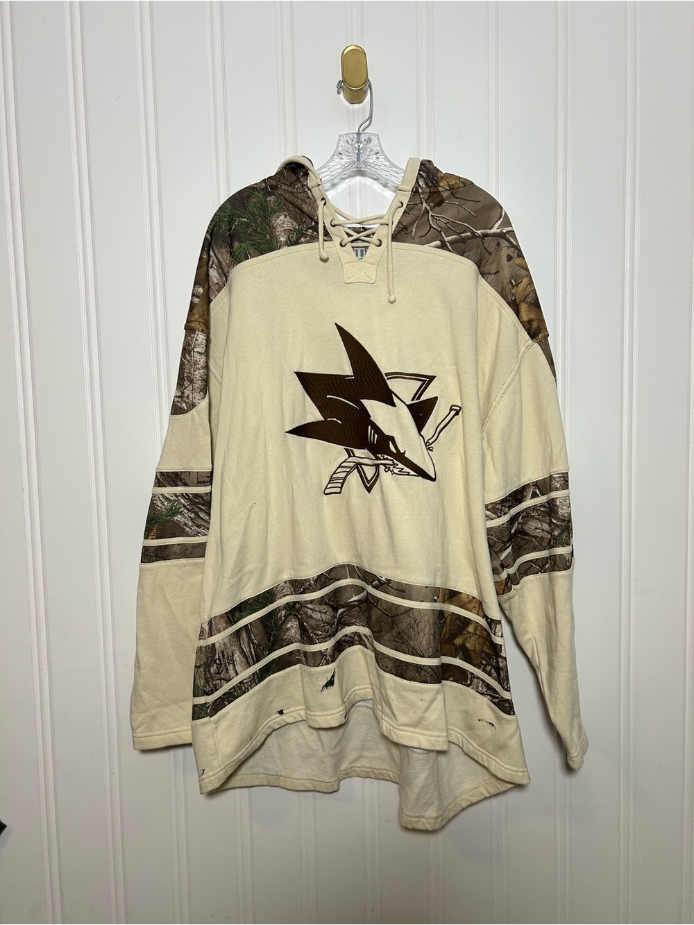 San Jose Sharks Camo Hoodie Old time hockey causeway collection real tree 2XL